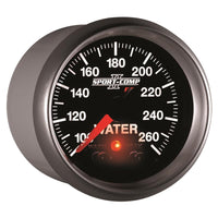 Autometer Sport-Comp II 52.4mm 100-260 Deg F Water Temp Peak & Warn w/ Electronic Control Gauge