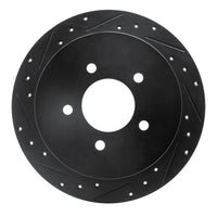 R1 Concepts R1 97-04 Ford F-150 RWD Rear Left Drilled & Slotted Black Brake Rotor