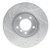R1 Concepts R1 06-13 BMW 128I Front Right Drilled & Slotted Silver Brake Rotor