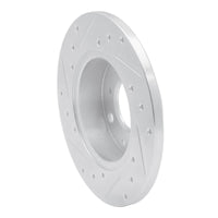 R1 Concepts R1 84-87 Honda Civic Front Right Drilled & Slotted Silver Brake Rotor