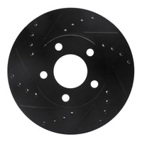 R1 Concepts R1 94-04 Ford Mustang Front Left Drilled & Slotted Black Brake Rotor
