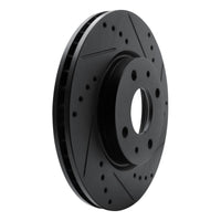 R1 Concepts R1 08-11 Ford Focus Front Right Drilled & Slotted Black Brake Rotor