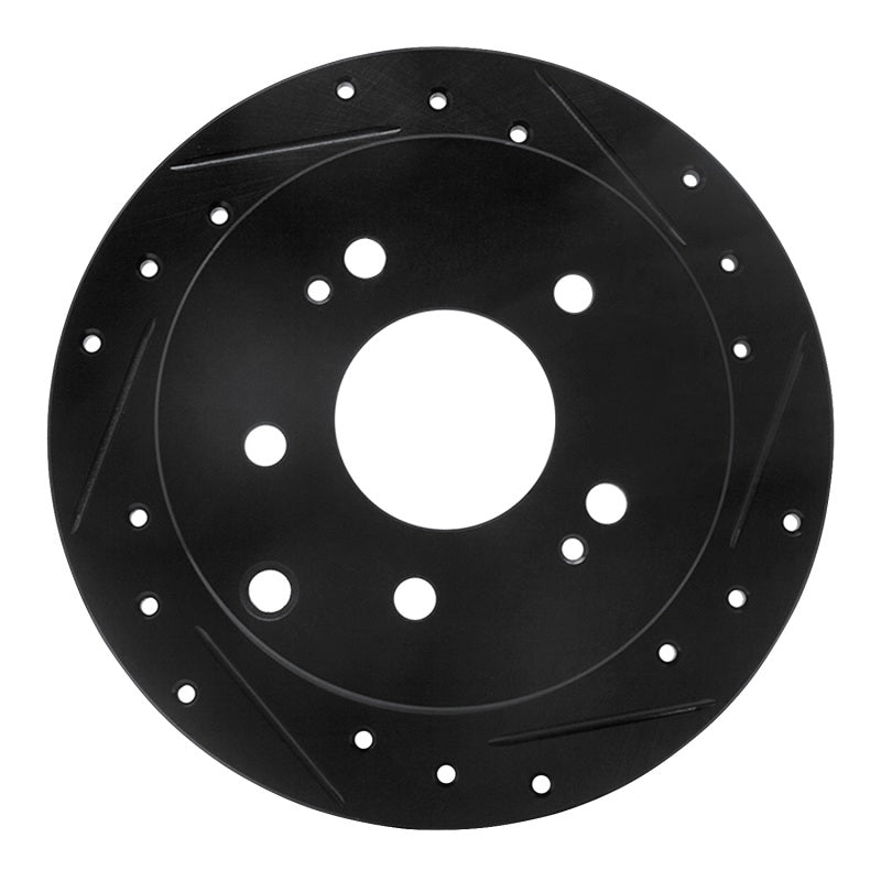 R1 Concepts R1 04-12 Mitsubishi Eclipse Rear Right Drilled & Slotted Black Brake Rotor