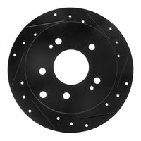 R1 Concepts R1 04-12 Mitsubishi Eclipse Rear Right Drilled & Slotted Black Brake Rotor