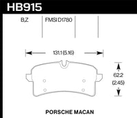 Hawk Performance Hawk 15-18 Porsche Macan Performance Ceramic Rear Brake Pads