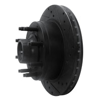 R1 Concepts R1 95-07 Ford E-150 Econoline Front Right Drilled & Slotted Black Brake Rotor