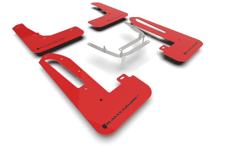 Rally Armor 23-26 Honda Civic Type R Red Mud Flap Black Logo