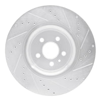 R1 Concepts R1 15-21 Ford Edge Front Left Drilled & Slotted Silver Brake Rotor
