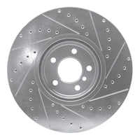 R1 Concepts R1 08-19 BMW X6 Front Left Drilled & Slotted Silver Brake Rotor