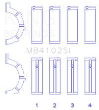 King Engine Bearings Chrysler 226 (3.7L) (Size +0.50mm) Main Bearing Set