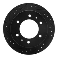 R1 Concepts R1 88-95 Nissan Pathfinder Rear Left Drilled & Slotted Black Brake Rotor