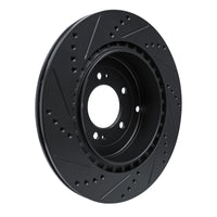 R1 Concepts R1 08-15 Mitsubishi Lancer Rear Right Drilled & Slotted Black Brake Rotor