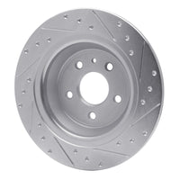 R1 Concepts R1 13-20 Ford Fusion Rear Left Drilled & Slotted Silver Brake Rotor