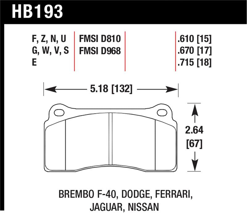 Hawk Performance Hawk Rotora FC4 DTC-70 Race Brake Pads