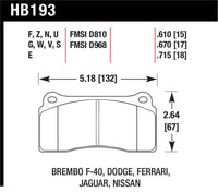 Hawk Performance Hawk Rotora FC4 DTC-70 Race Brake Pads