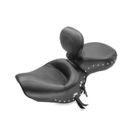 Mustang Motorcycle Mustang 00-08 Honda VT1100 Sabre,97-08 Spirit,87-97 Shadow Wide Touring 1PC Seat w/Studs - Black