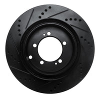R1 Concepts R1 03-06 Mitsubishi Lancer Rear Right Drilled & Slotted Black Brake Rotor