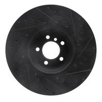 R1 Concepts R1 2007-2008 BMW ALPINA B7 Front Left Drilled & Slotted Black Brake Rotor
