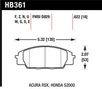 Hawk Performance Hawk 2002-2006 Acura RSX Type-S HPS 5.0 Front Brake Pads