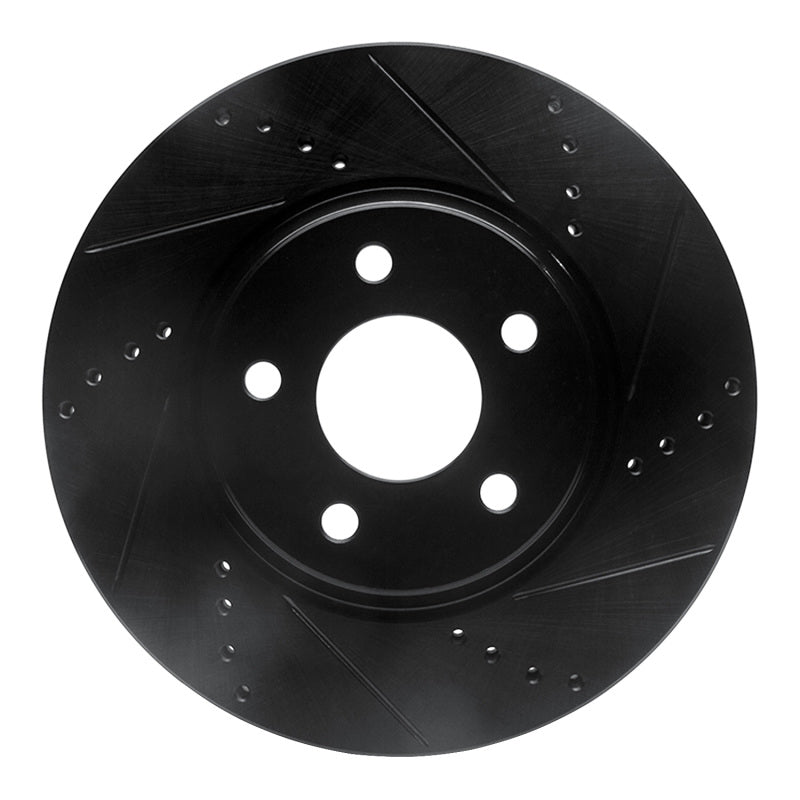R1 Concepts R1 04-12 Chevrolet Cobalt Front Right Drilled & Slotted Black Brake Rotor