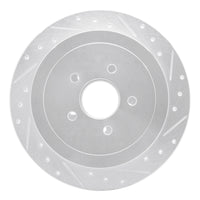 R1 Concepts R1 03-11 Lincoln Town Car Rear Right Drilled & Slotted Silver Brake Rotor