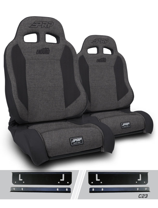 PRP Seats PRP 97-02 Jeep Wrangler TJ Enduro Elite Suspension Seat (Pair) - Trek Edition - Gray