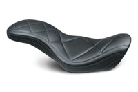 Mustang Motorcycle Mustang 14-17 Harley Fat Bob Super Tripper 1PC Seat Carbon - Black