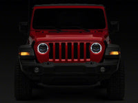 Raxiom 18-23 Jeep Wrangler JL Axial Series 9-In Angel Eye LED Headlights- Black Housing (Clear Lens)