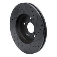 R1 Concepts R1 04-14 Acura TSX Front Left Drilled & Slotted Black Brake Rotor