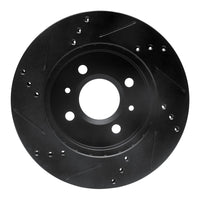 R1 Concepts R1 91-02 Saturn SW1 Front Right Drilled & Slotted Black Brake Rotor
