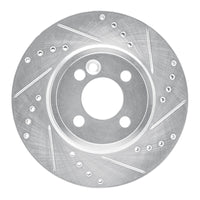 R1 Concepts R1 07-15 Mini Cooper (Excl Clubman) Front Right Drilled & Slotted Silver Brake Rotor