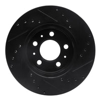 R1 Concepts R1 95-97 Ford Crown Victoria Front Left Drilled & Slotted Black Brake Rotor