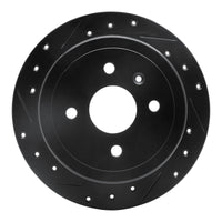 R1 Concepts R1 99-02 Daewoo Nubira Rear Left Drilled & Slotted Black Brake Rotor