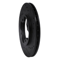 R1 Concepts R1 79-83 Nissan 280ZX Front Right Drilled & Slotted Black Brake Rotor