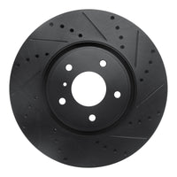 R1 Concepts R1 05-14 Infiniti FX45 Front Right Drilled & Slotted Black Brake Rotor