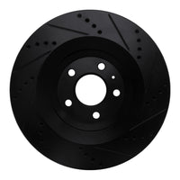 R1 Concepts R1 07-11 Audi S6 Rear Left Drilled & Slotted Black Brake Rotor