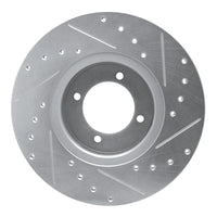R1 Concepts R1 69-89 Peugeot 504 Front Left Drilled & Slotted Silver Brake Rotor