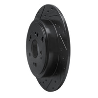 R1 Concepts R1 06-14 Honda Ridgeline Rear Left Drilled & Slotted Black Brake Rotor