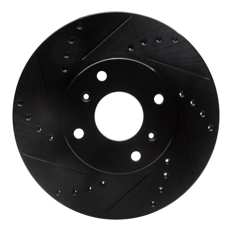R1 Concepts R1 98-99 Acura CL Front Left Drilled & Slotted Black Brake Rotor