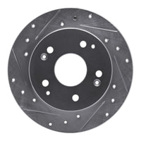 R1 Concepts R1 97-01 Acura Integra Rear Left Drilled & Slotted Silver Brake Rotor