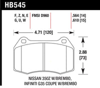 Hawk Performance Hawk 2003-2004 Infiniti G35 (w/Brembo Brakes) HPS 5.0 Front Brake Pads