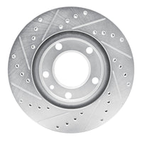 R1 Concepts R1 88-91 BMW M3 Front Right Drilled & Slotted Silver Brake Rotor