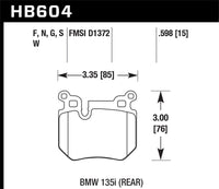 Hawk Performance Hawk BMW 135i DTC-60 Race Rear Brake Pads