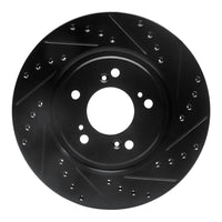 R1 Concepts R1 97-05 Acura NSX Front Right Drilled & Slotted Black Brake Rotor