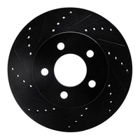 R1 Concepts R1 02-07 Jeep Liberty Front Left Drilled & Slotted Black Brake Rotor