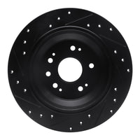 R1 Concepts R1 10-15 Honda Accord Crosstour Rear Right Drilled & Slotted Black Brake Rotor