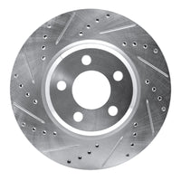 R1 Concepts R1 09-23 Dodge Challenger Front Left Drilled & Slotted Silver Brake Rotor