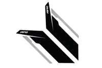 APR Sideburn Stickers - Black APR/Silver Stripe (Pair)