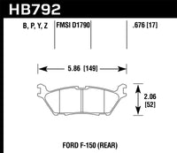 Hawk Performance Hawk 15 Ford F-150 HPS 5.0 Rear Brake Pads