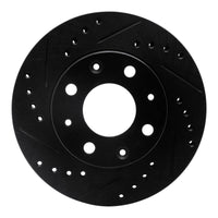 R1 Concepts R1 84-06 Honda Civic Hatchback Front Left Drilled & Slotted Black Brake Rotor